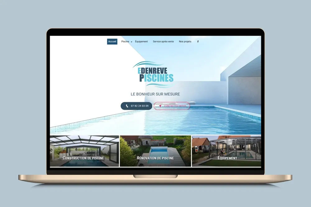Création d'un site vitrine pour un constructeur de piscine en Normandie